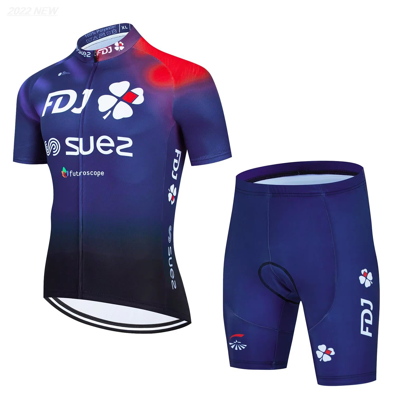 Cycling Jersey Set 2023 FDJ Cycling Bicycle Suit Bicycle Short Sleeve Cycling Clothing Bike Maillot Cycling Jersey Bib Shorts