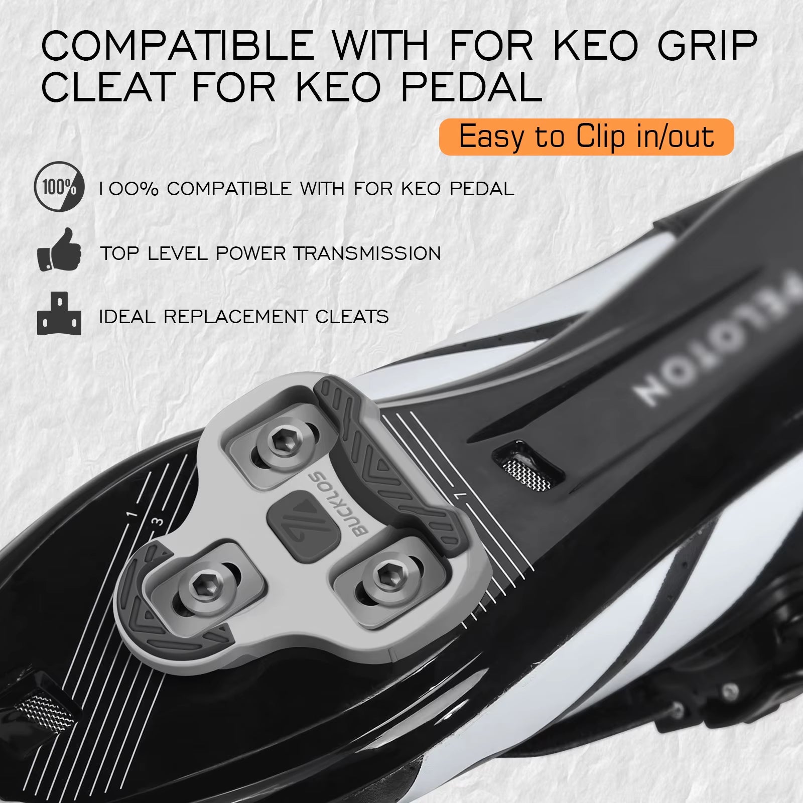 for LOOK Keo Cleats Float Road Cycling Shoes Pedal Cleats for Look Keo Bike Self Locking Pedal Plate 4.5/9 Degree 1/2Pc