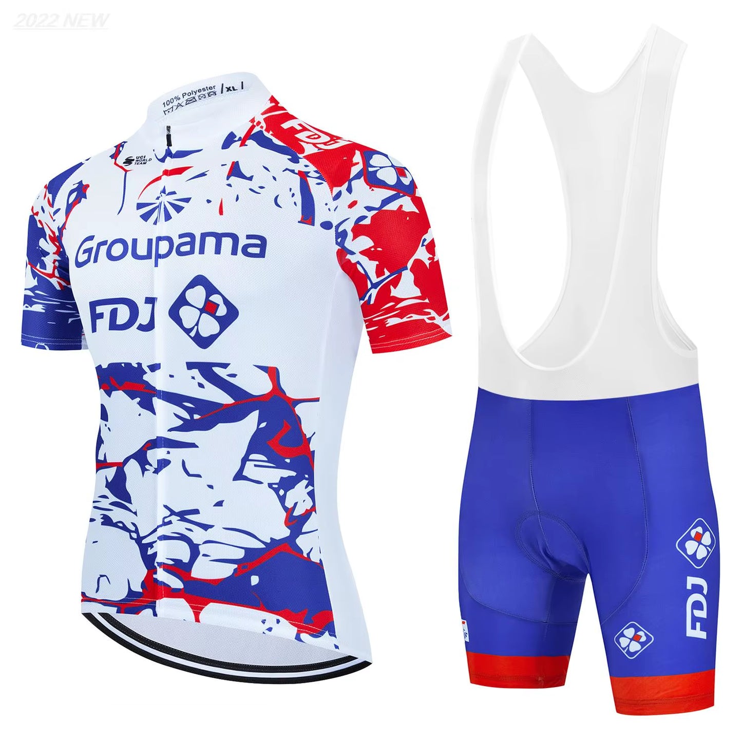 Cycling Jersey Set 2023 FDJ Cycling Bicycle Suit Bicycle Short Sleeve Cycling Clothing Bike Maillot Cycling Jersey Bib Shorts