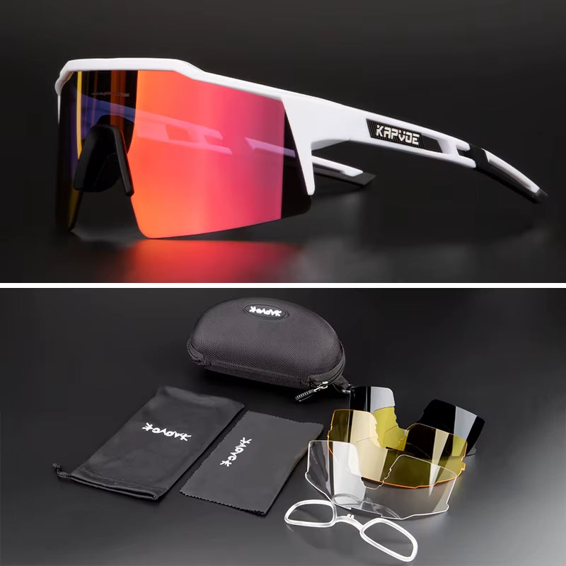 Kapove Cycling Glasses UV400 MTB Cycling Glasses Unisex Cycling Running Fishing Sports Sunglasses Polarized Cycling Sunglasses