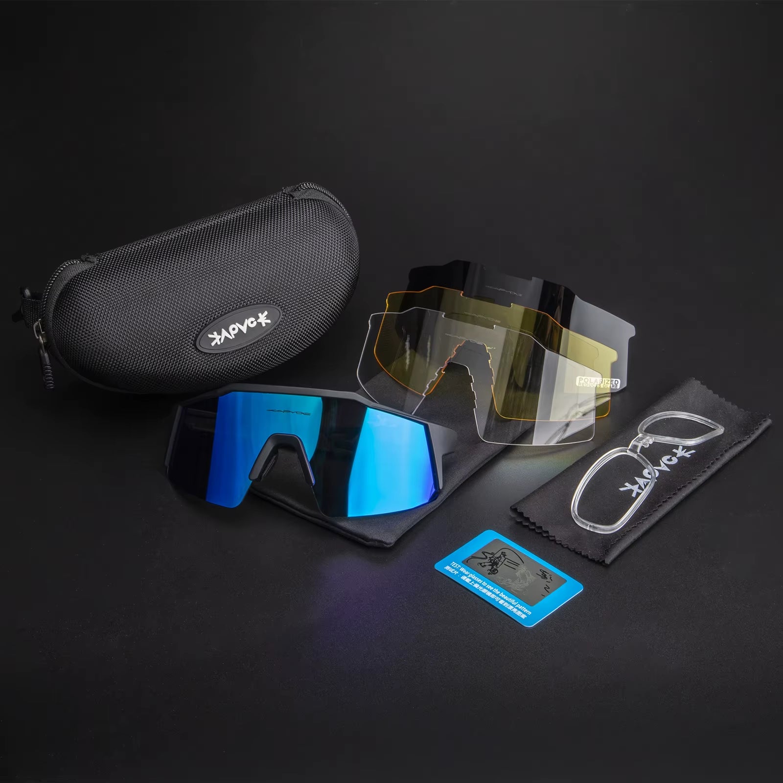 Kapove Cycling Glasses UV400 MTB Cycling Glasses Unisex Cycling Running Fishing Sports Sunglasses Polarized Cycling Sunglasses
