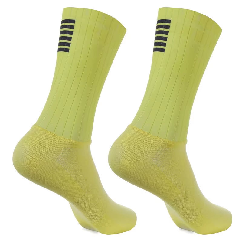 Cycling Socks anti Aero Slip Whiteline Silicone Socks Summer Men Bicycle Sport Running Bike Socks Calcetines