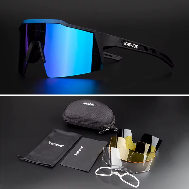 Kapove Cycling Glasses UV400 MTB Cycling Glasses Unisex Cycling Running Fishing Sports Sunglasses Polarized Cycling Sunglasses