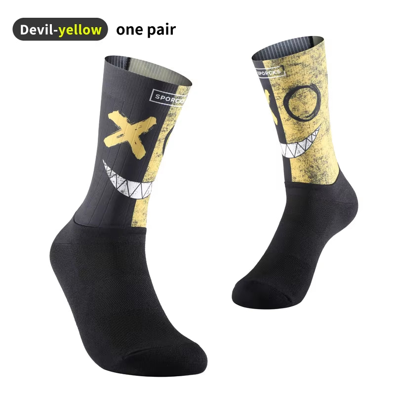 Demon Cycling Socks Men Sports Socks Riding Cycling MTB Cycling Socks Cycling Breaking Wind Socks Sports Sock Hiking Man Women
