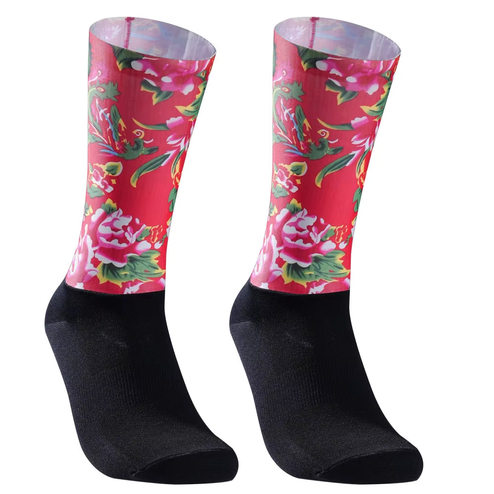 Aero Team Socks Pro Seamless Bike anti Slip Road Ride Socks Outdoor Racing Cycling Socks