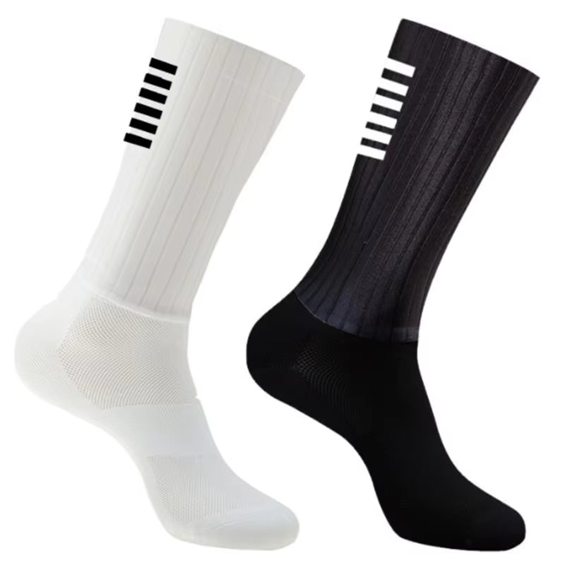 Cycling Socks anti Aero Slip Whiteline Silicone Socks Summer Men Bicycle Sport Running Bike Socks Calcetines