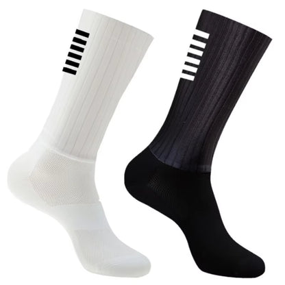 Cycling Socks anti Aero Slip Whiteline Silicone Socks Summer Men Bicycle Sport Running Bike Socks Calcetines