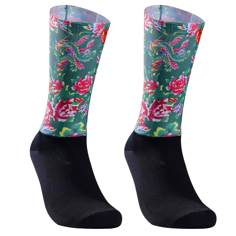 Aero Team Socks Pro Seamless Bike anti Slip Road Ride Socks Outdoor Racing Cycling Socks