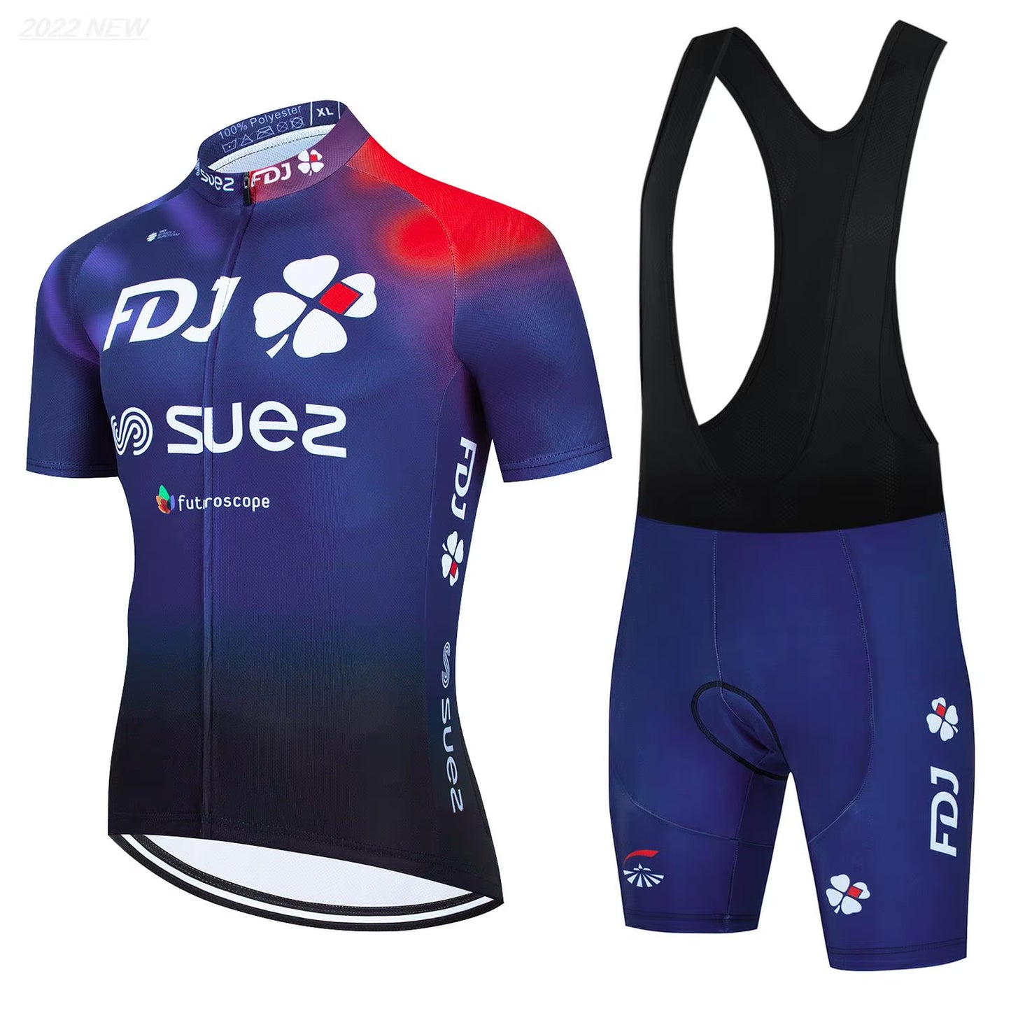 Cycling Jersey Set 2023 FDJ Cycling Bicycle Suit Bicycle Short Sleeve Cycling Clothing Bike Maillot Cycling Jersey Bib Shorts