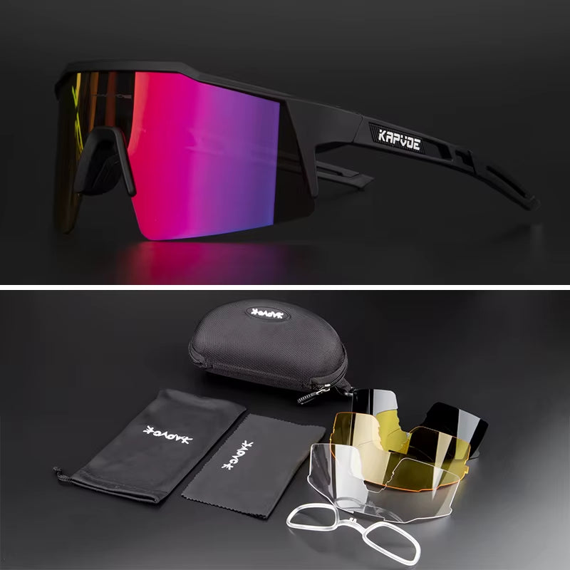Kapove Cycling Glasses UV400 MTB Cycling Glasses Unisex Cycling Running Fishing Sports Sunglasses Polarized Cycling Sunglasses