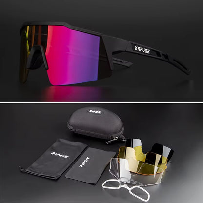 Kapove Cycling Glasses UV400 MTB Cycling Glasses Unisex Cycling Running Fishing Sports Sunglasses Polarized Cycling Sunglasses