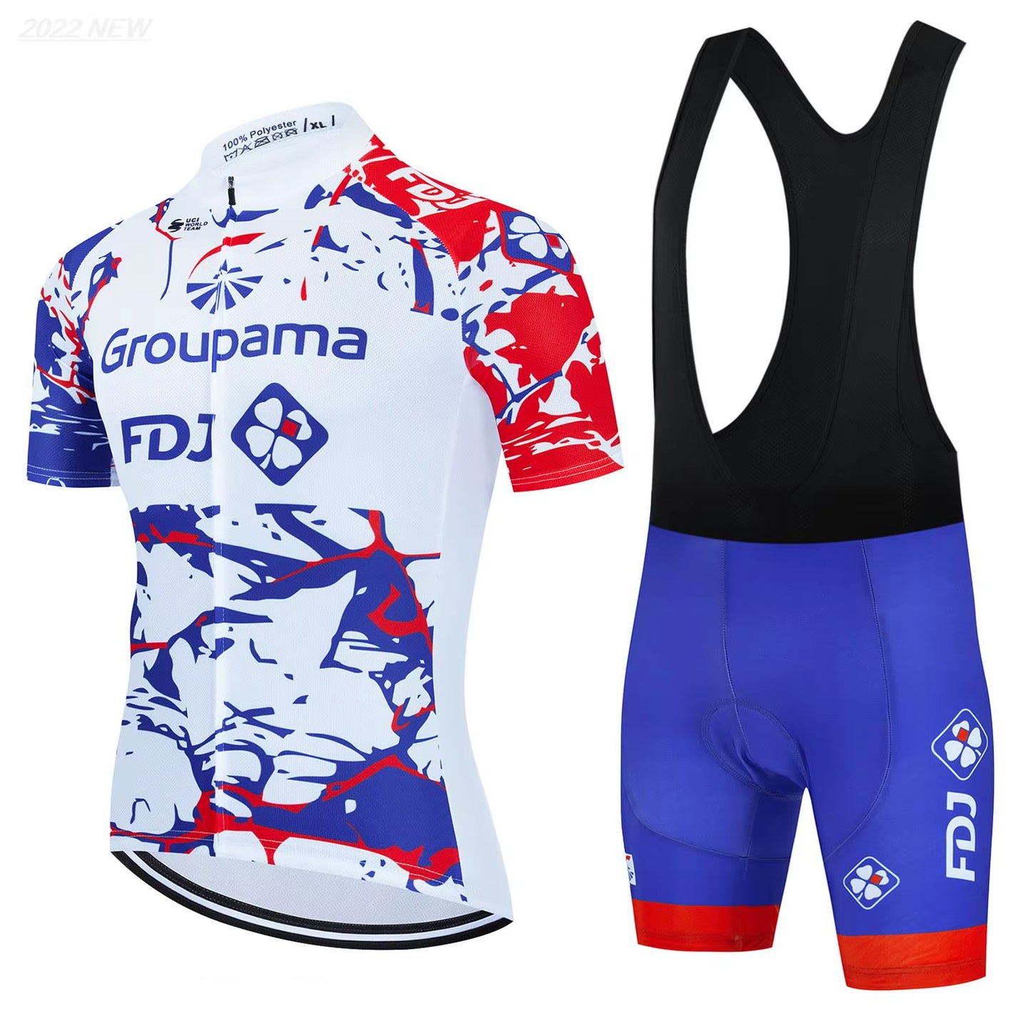 Cycling Jersey Set 2023 FDJ Cycling Bicycle Suit Bicycle Short Sleeve Cycling Clothing Bike Maillot Cycling Jersey Bib Shorts
